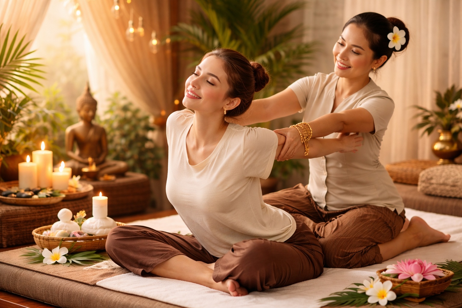 Évasion relaxante avec modelage thaïlandais à l'huile ou détox