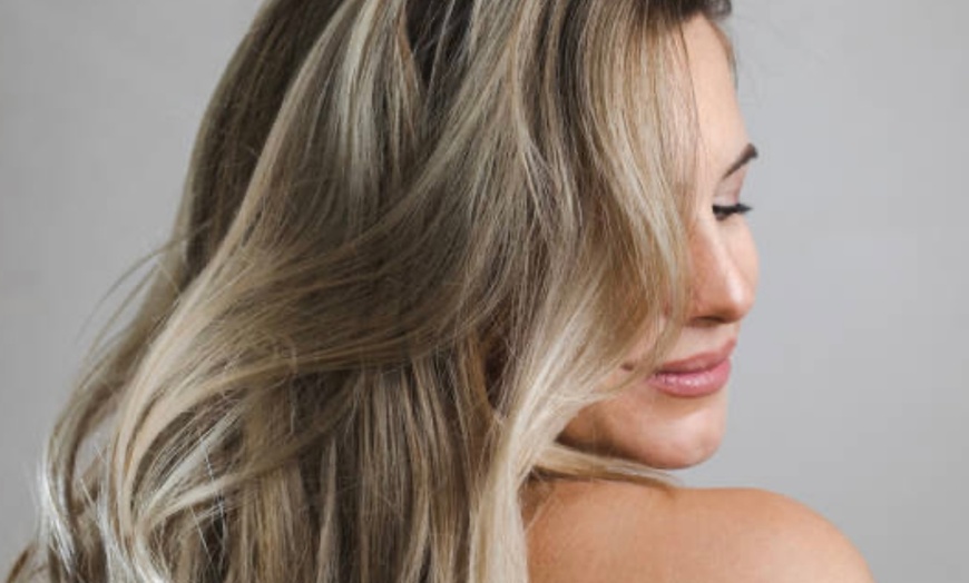 Image 1: Hair Cut Or Trim + Shampoo + Conditioner, Partial Highlights and More