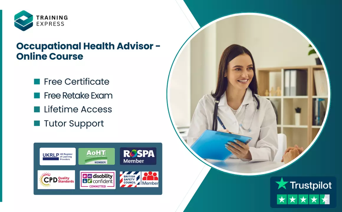 Occupational Health Advisor- Online Course  or Lifetime Membership to 2500+ Courses by Training Express
