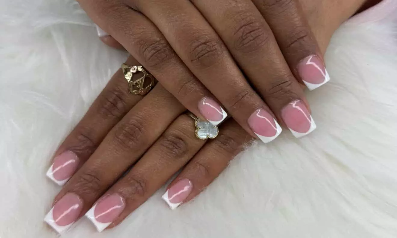 Gel X Full Set French Manicure, Deluxe, Signature Pedicure