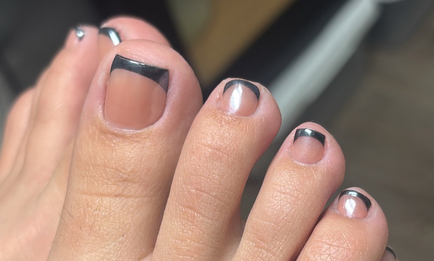 Image 2: Experience Awaits: French Gel Manicure and Deluxe Gel Pedicure Combo