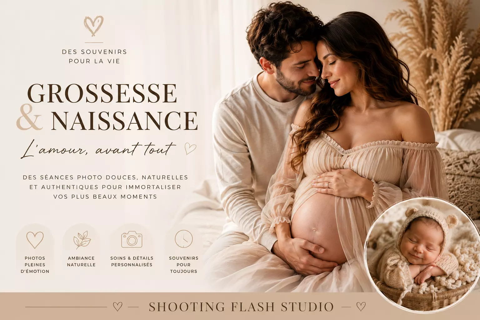 2 Shootings :  Maman avec  Bébé  Grossesse + Naissance
