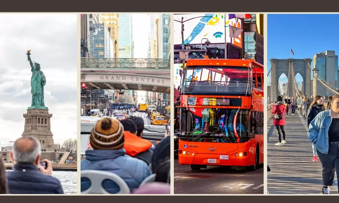 3 Tours-1 Pass: Guided NYC Bus, Liberty Statue Cruise & Walking Tour