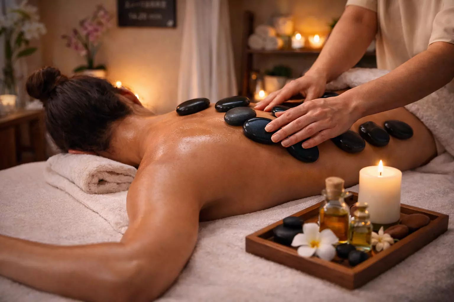 70-Minute Combo Massage with Oil & Hot Stones - Up to 17% Off