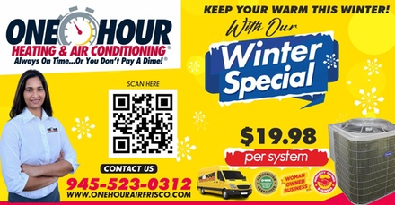 Air Conditioning or Heating  seasonal tune-up - One Hour Heating & Air Conditioning Of Frisco