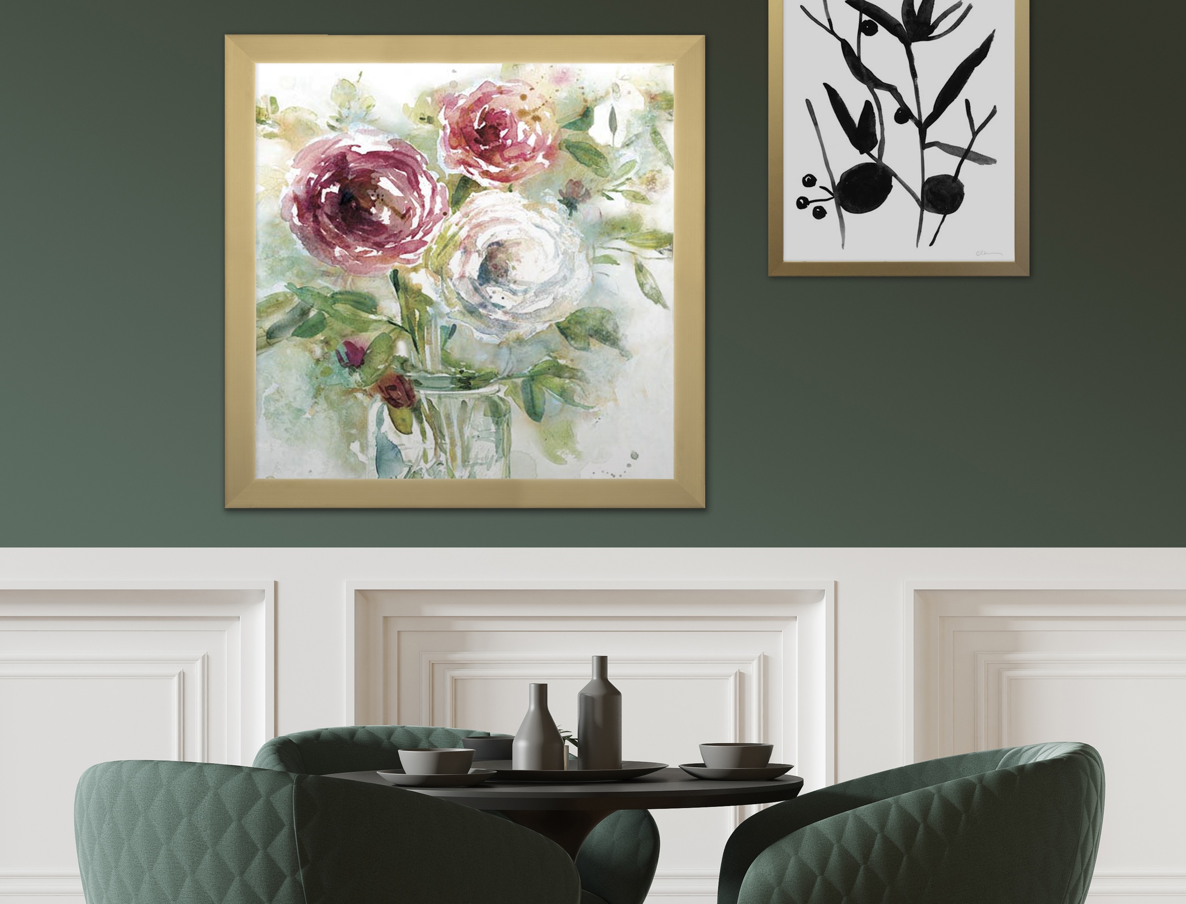Custom framing options for art, photos in various sizes