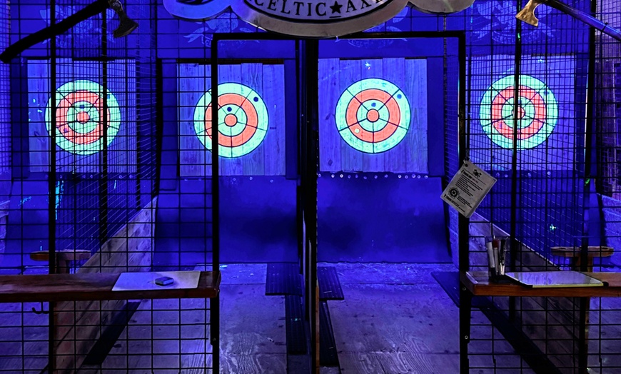 Image 3: Explore Neon Axe Throwing  Session at Celtic Axe Throwers