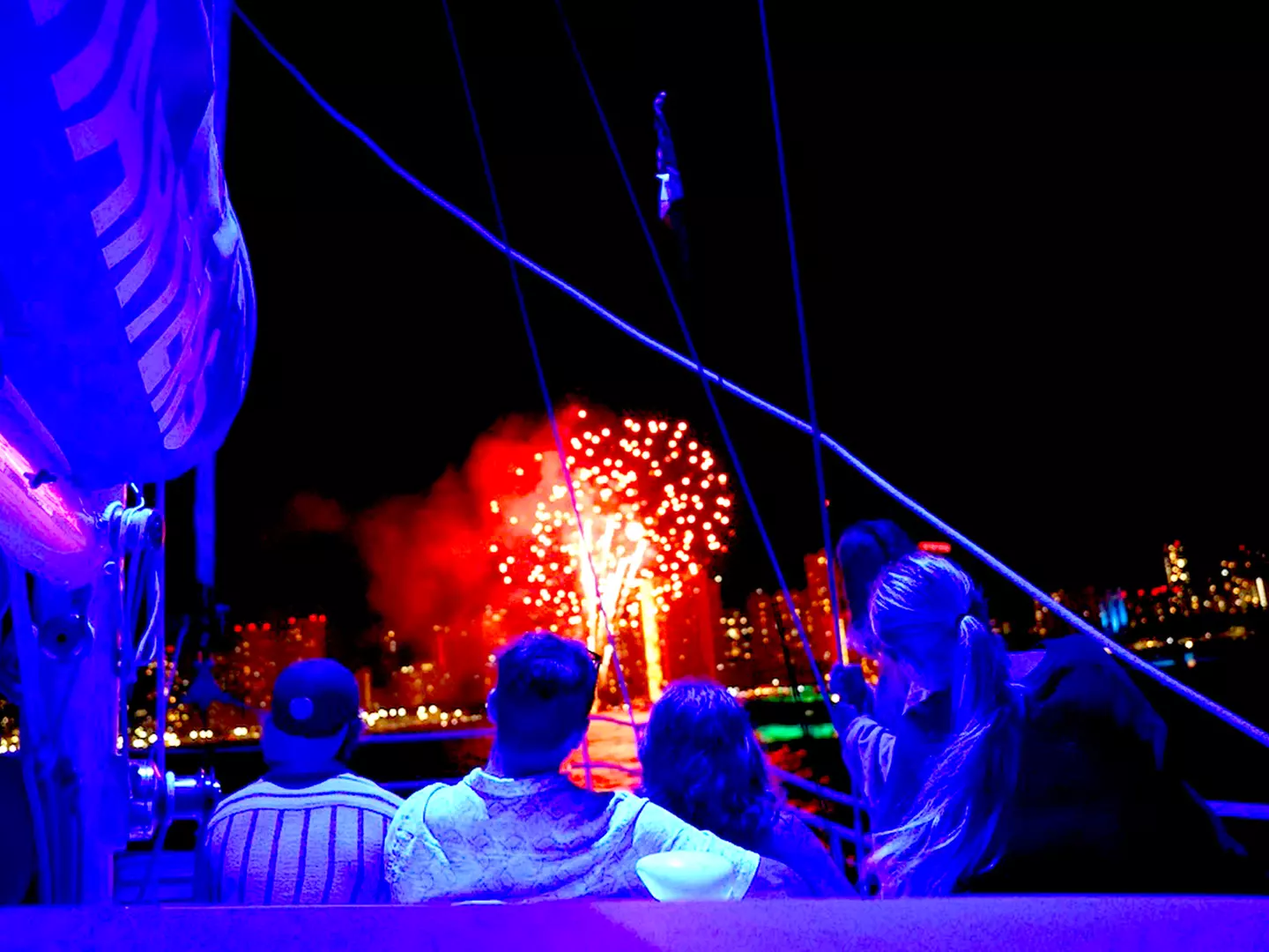 Set sail with TIC ENTERPRISE LLC for a Waikiki Friday Firework Catamaran adventure for 1 or 2 with up to 46% off - Second Medium