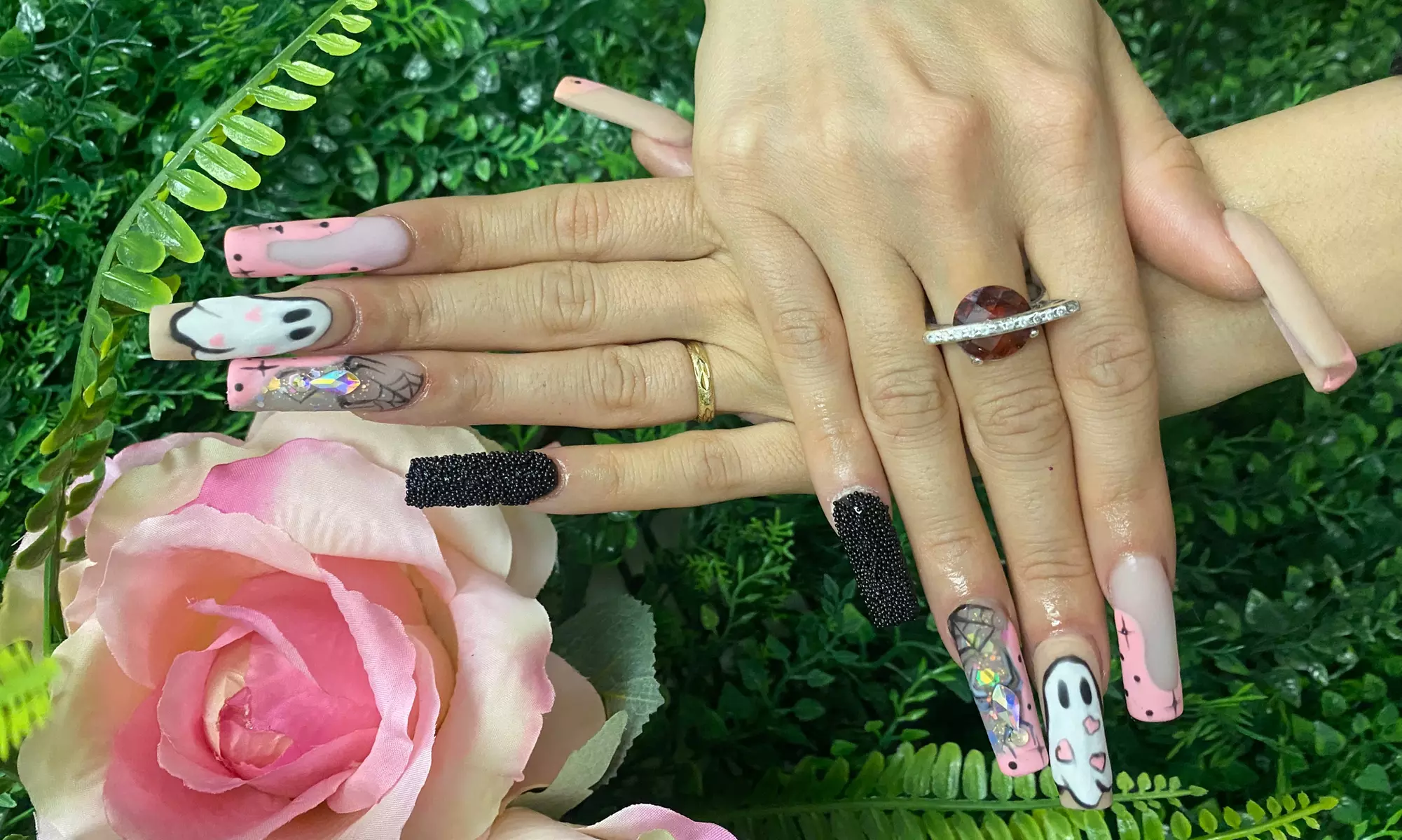 Short Acrylic Set, Gel Pedicure or Deluxe Manicure with Nail Design