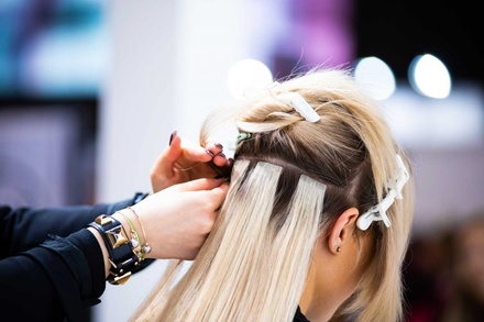 Full-Head Tape-In Extensions and Style Blow Out - Salon of Pembroke Pines
