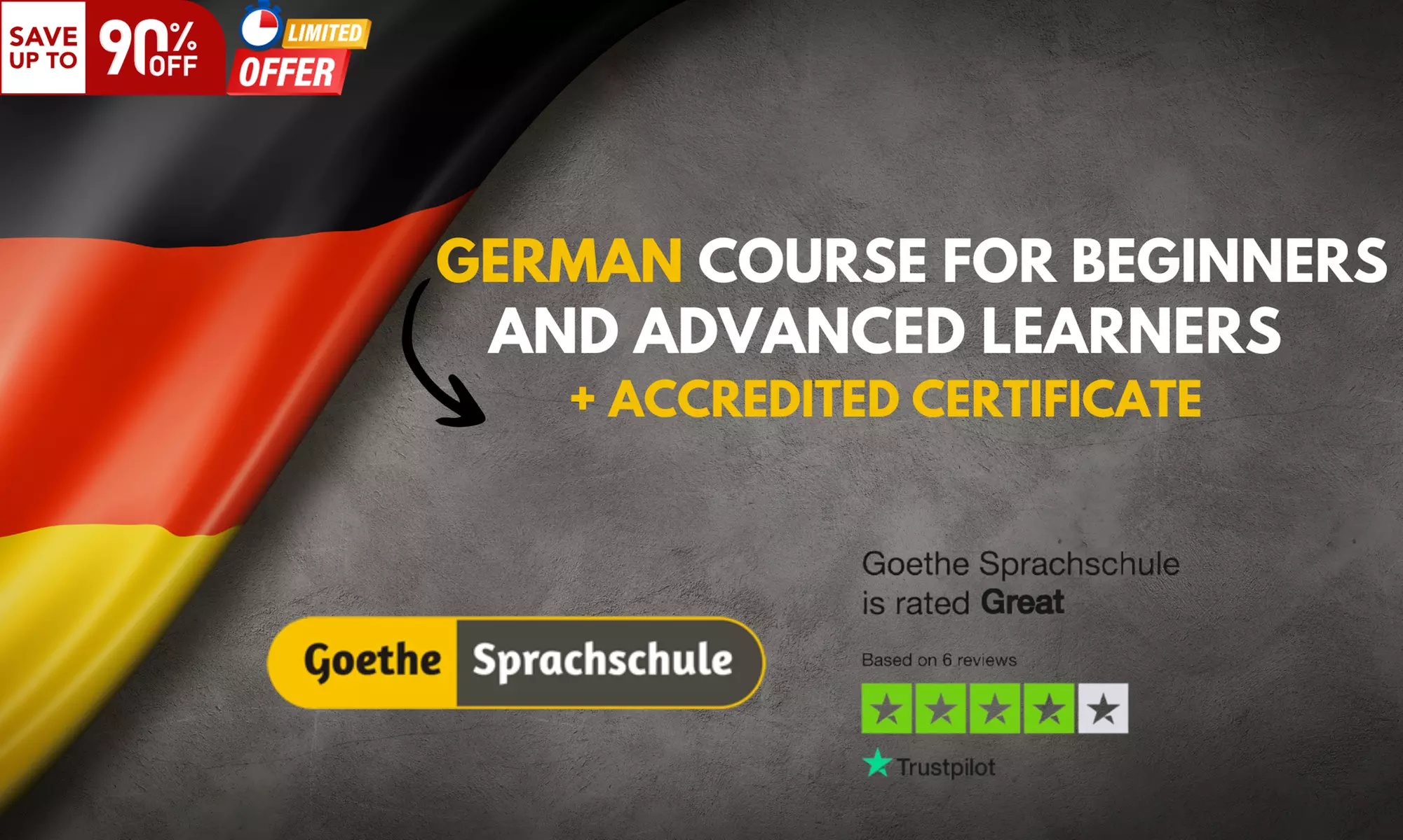 Online German course (accredited certificate included) up to 90% off