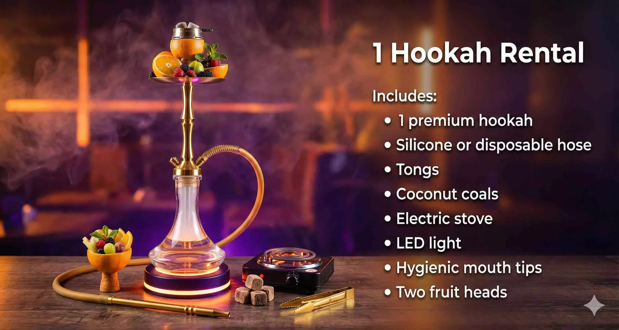 Relax in a Hookah Garden with Shisha and Cocktail Options