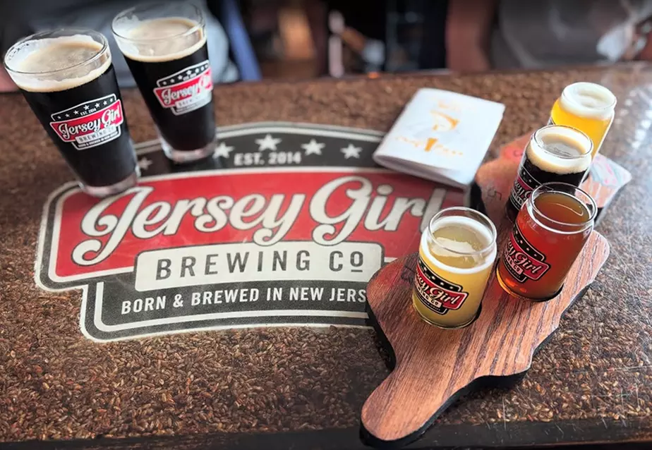 Explore Jersey Girl Brewing's Beer Flight or Pint Experience with 32oz Crowlers and Up to 34% Discount