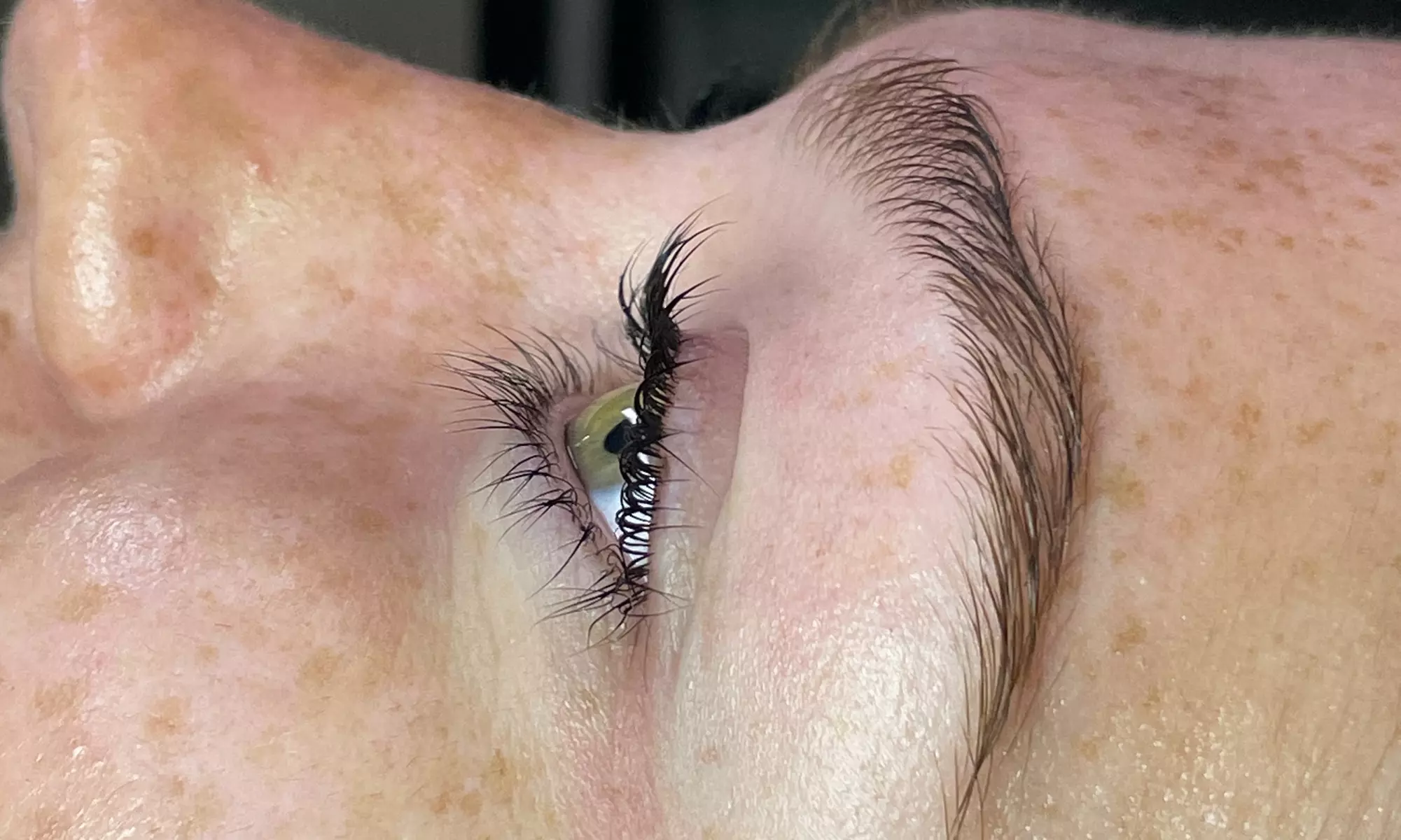 Full Set Hybrid Lash Extensions with Perm and Tint for Stunning Eyes