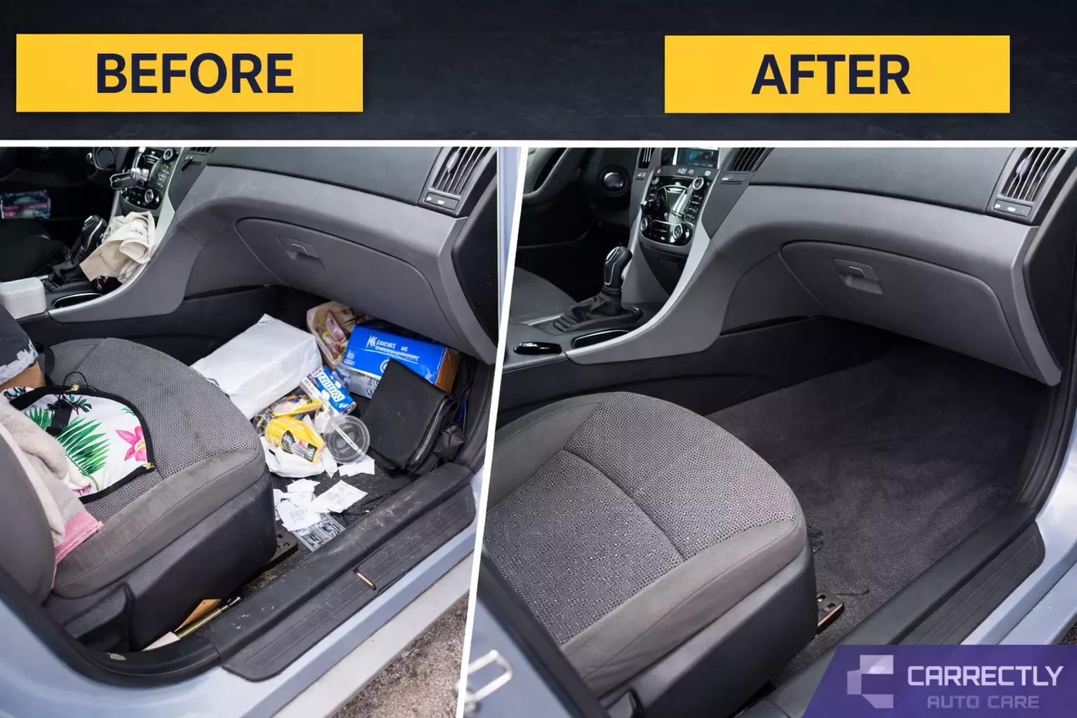 Carrectly's car detailing options Interior Car Detailing Package