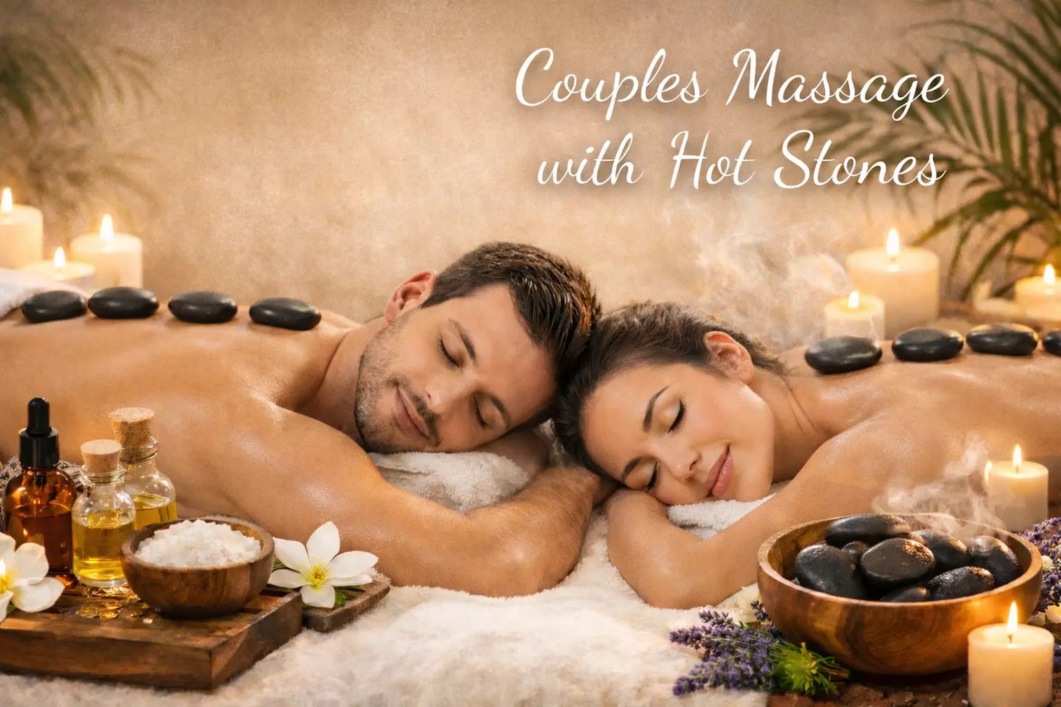 60 or 90 Minute Couples or Fusion Massage w/ Hot Towels and Hot stones