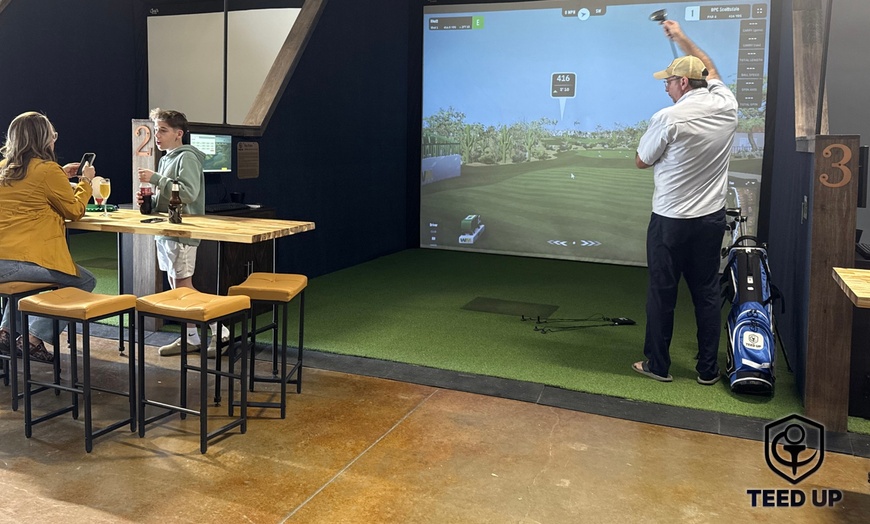 Image 2: Tee off with a 2 or 3  Hour Golf Simulator Reservation Session