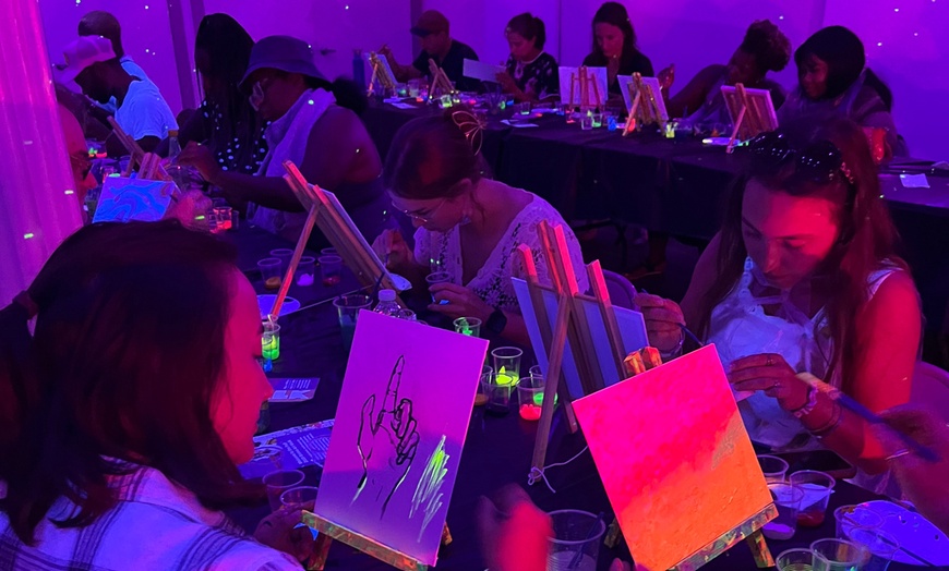 Image 2: Sip, Paint, And Glow Experience in Van Gogh's Neon Wonderland