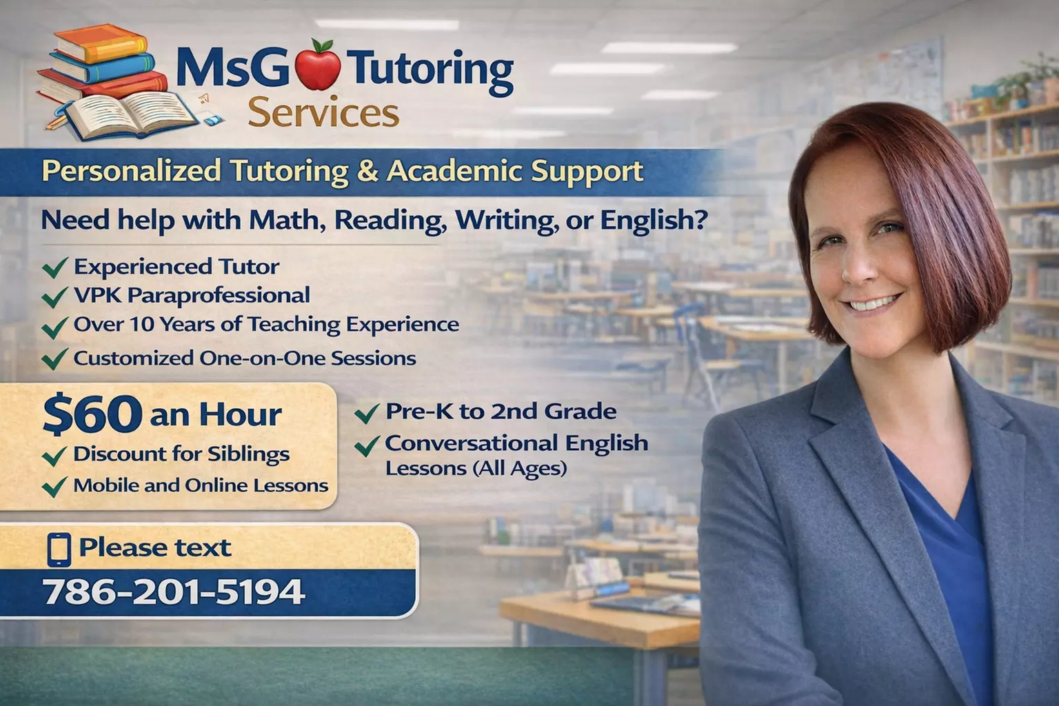Mobile & Online Tutoring Sessions with Sibling Option