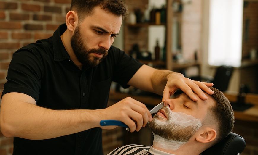 Image 2: VIP Men's Haircut with Hot Towel Shave in Las Vegas