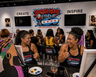 Two Hour BYOB - Trap & Paint - Immersive Paint & Sip Experience for One - The Brush Hour Experience