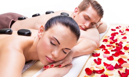 One 50-Minute Couple massage Deep Tissue Massage Whit hot Stone & Essential Oil - Relaxation Stop