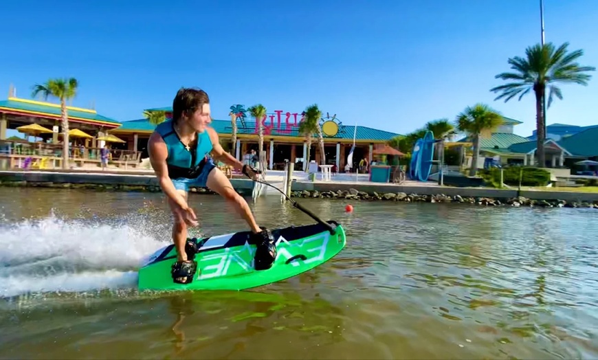 Image 3: Single or Double Deck Pontoon or Motorized Surfboard Intro Lesson