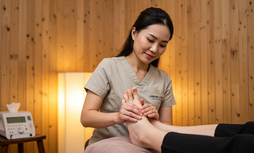 Image 1: Unique 30-Min Foot Reflexology Massage & 24 Herbs Treatment Option 