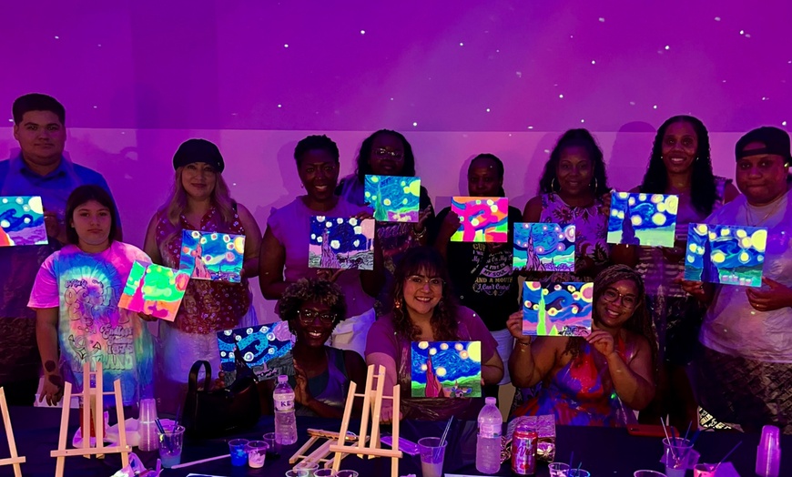 Image 6: Sip, Paint, And Glow Experience in Van Gogh's Neon Wonderland