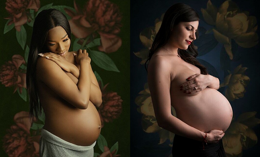 Image 1: Maternity Photoshoot with Mounted Print at Memory Gate Studio
