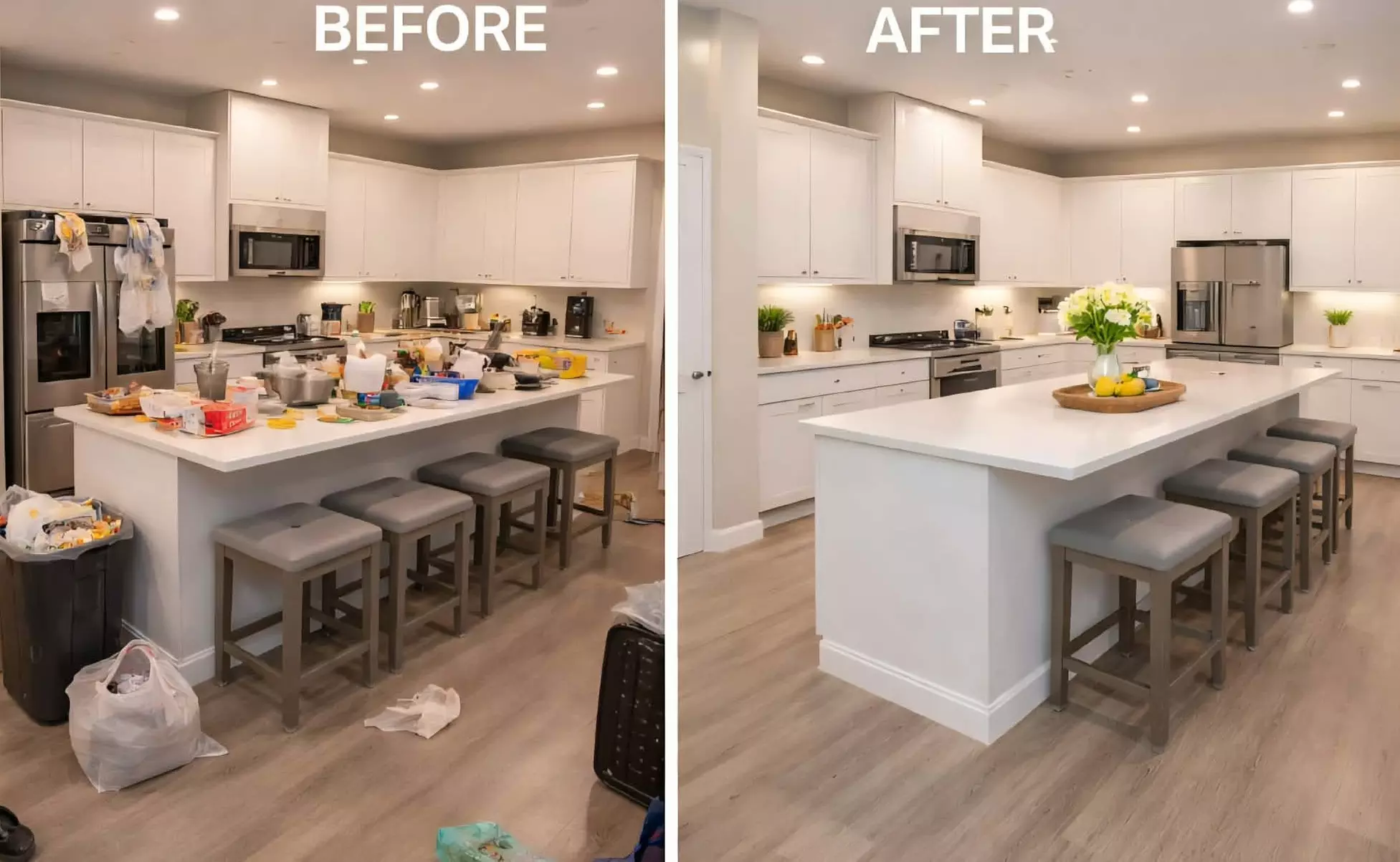 Living Room, Master Bathroom or/and Master Bedroom or Kitchen Reset