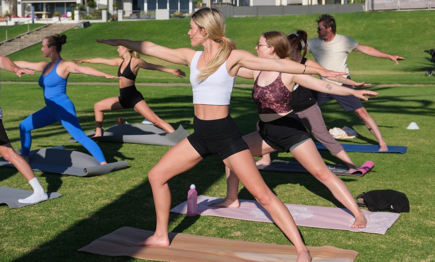 Image 1: Find Your Zen Outdoors with Five Class Yoga Pack