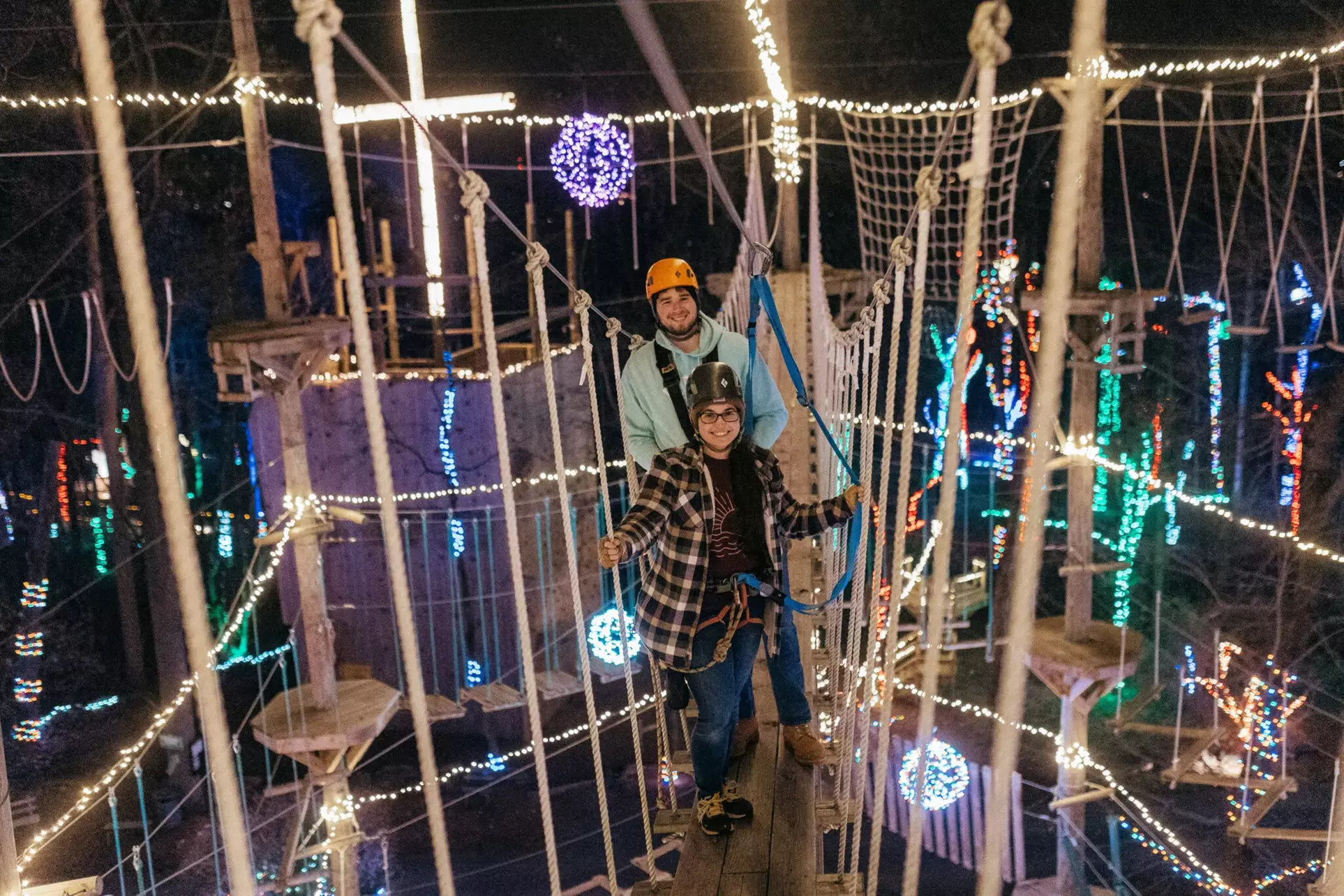 Soar Through a Dazzling Christmas Light Wonderland on a Refreshing Mountain Zipline Adventure - Primary Image