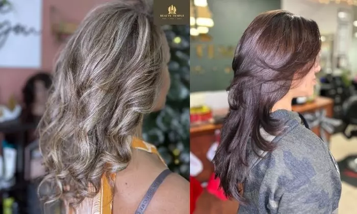 Transform with Haircut and Highlights w/ Deep Condition and Blowout at Beauty Temple (Up to 61% Off)