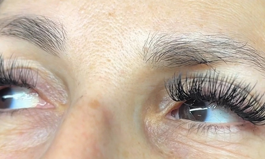 Image 1: Full Set Hybrid Eyelash Extensions with Optional Eyebrow Shaping