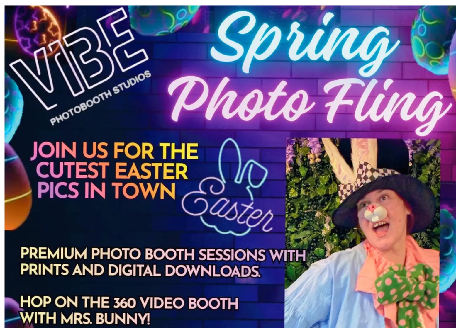 Easter Bunny Family Photo Sessions & Digital Downloads and 360 Video at Vibe Photobooth Studios (Up To 34% Off) - Primary Image
