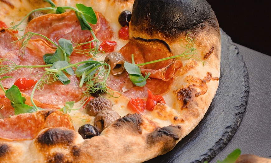 Image 7: Burger with Fries or Pizza and Cocktail, Wine or Beer