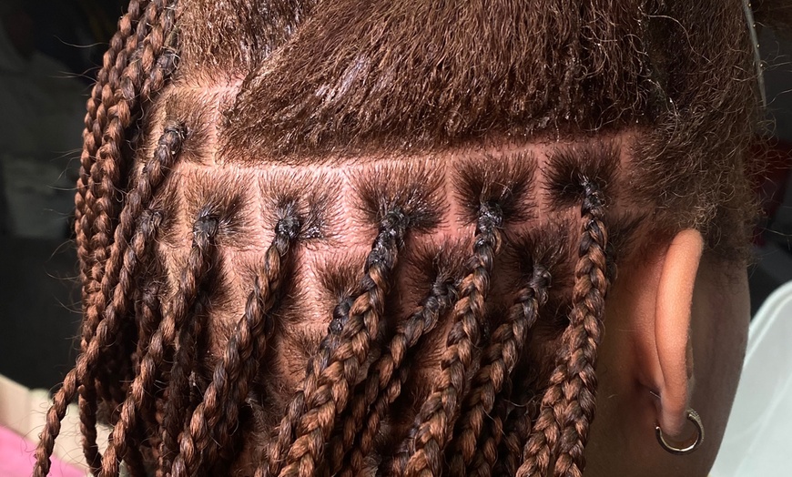 Image 5: Hip-Length Knotless Braids Jumbo, Large Medium, Smedium