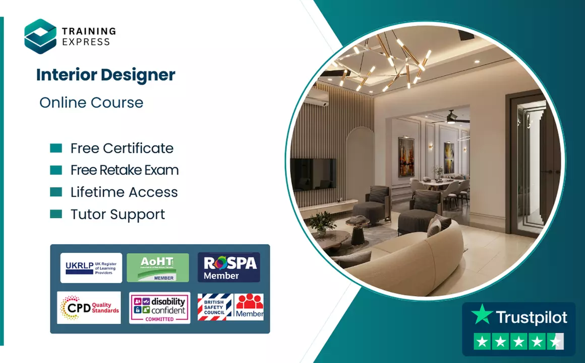 Interior Designer Online Course OR Lifetime Membership to 2500+ Courses from Training Express (Up to 55% Off) - Primary Image