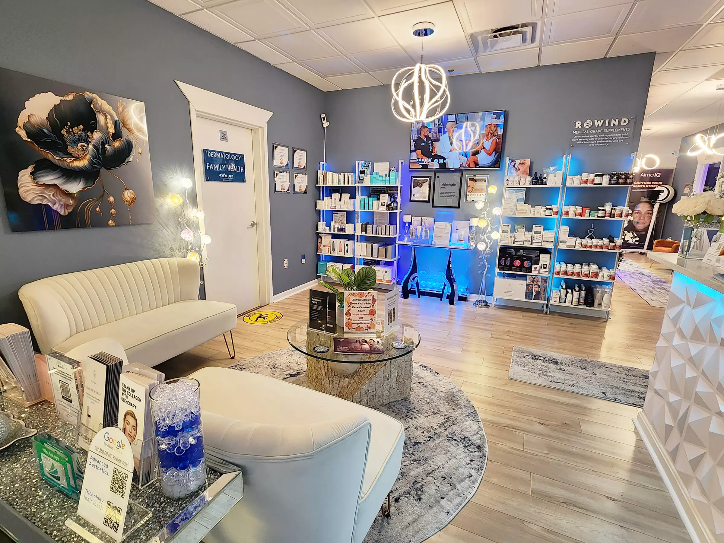 Experience Rewind Advanced Aesthetics'  Skin Tightening for Stomach, Eyes, Neck, or Knees (Up to 40% Off)