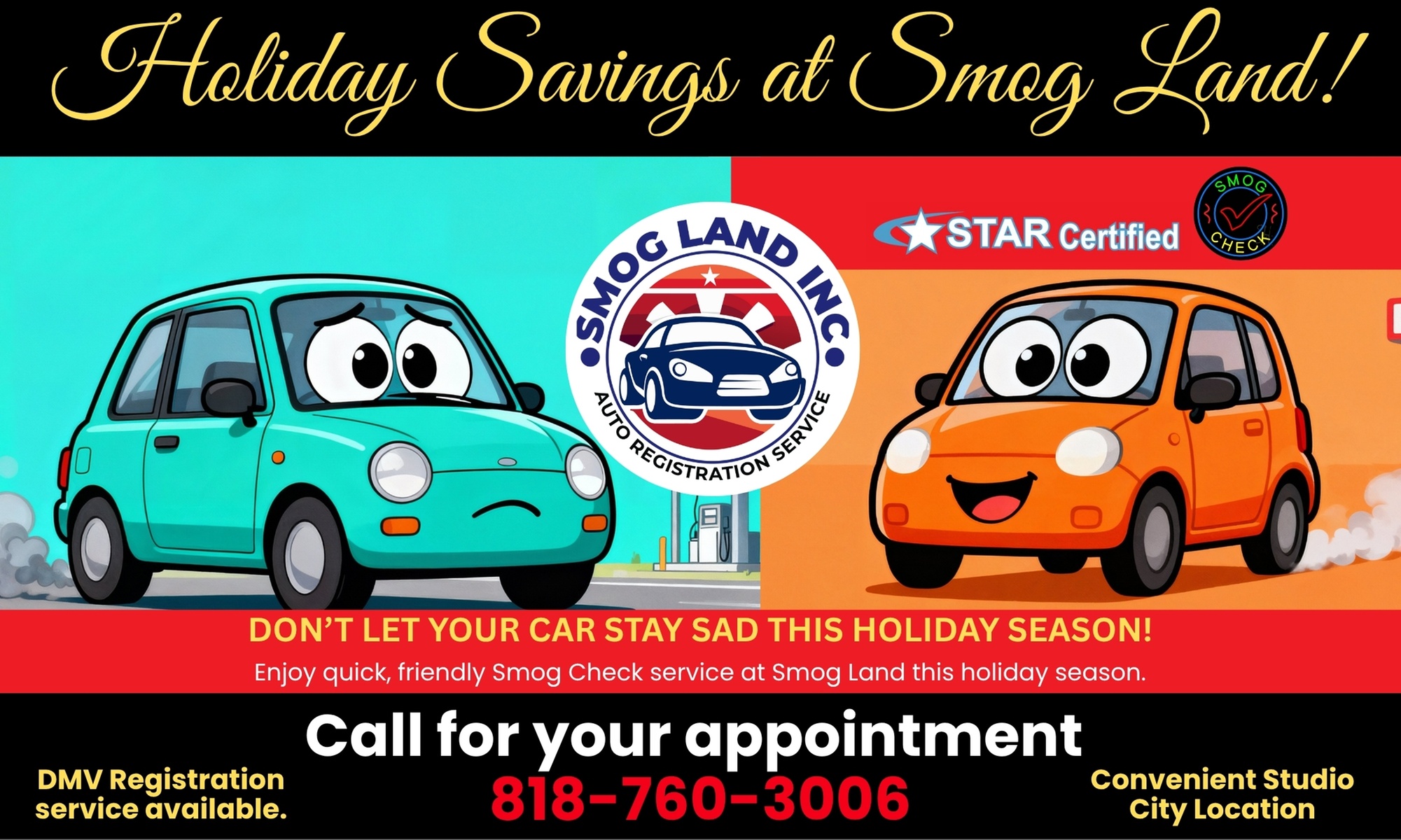 Up to 56% Off on Inspection Sticker/Emission Test at Smog Check & DMV Auto Registrations