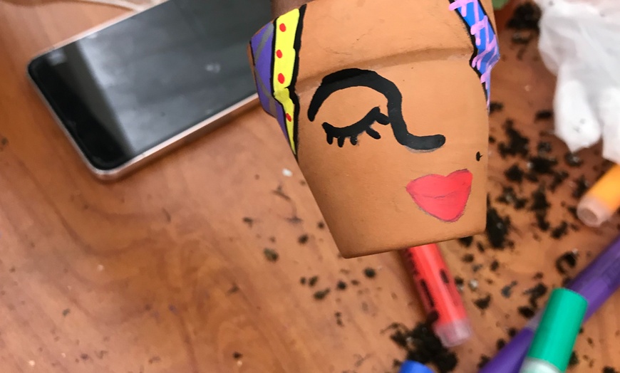 Image 2: Enjoy One-Hour Terracotta Pot Painting Party For Two Or Three Guests