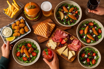 For One Person: Two-Course Meal with House Beer/ Wine - The Racquet Club