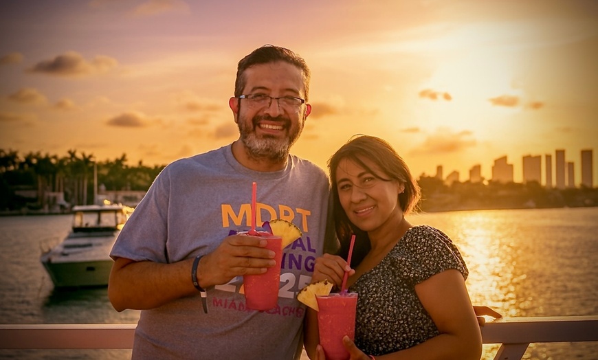Image 1: Experience the Thrill of Miami with a Sunset Cruise and Mojito Bar