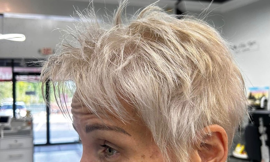 Image 8: Haircut, Root Touch-Up, Men’s Haircut, and Half Highlights Packages