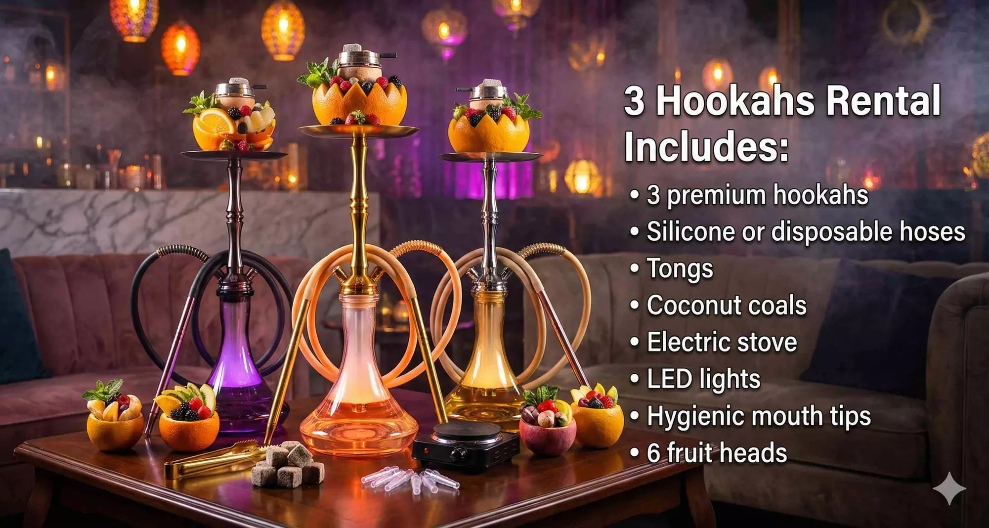 Relax in a Hookah Garden with Shisha and Cocktail Options