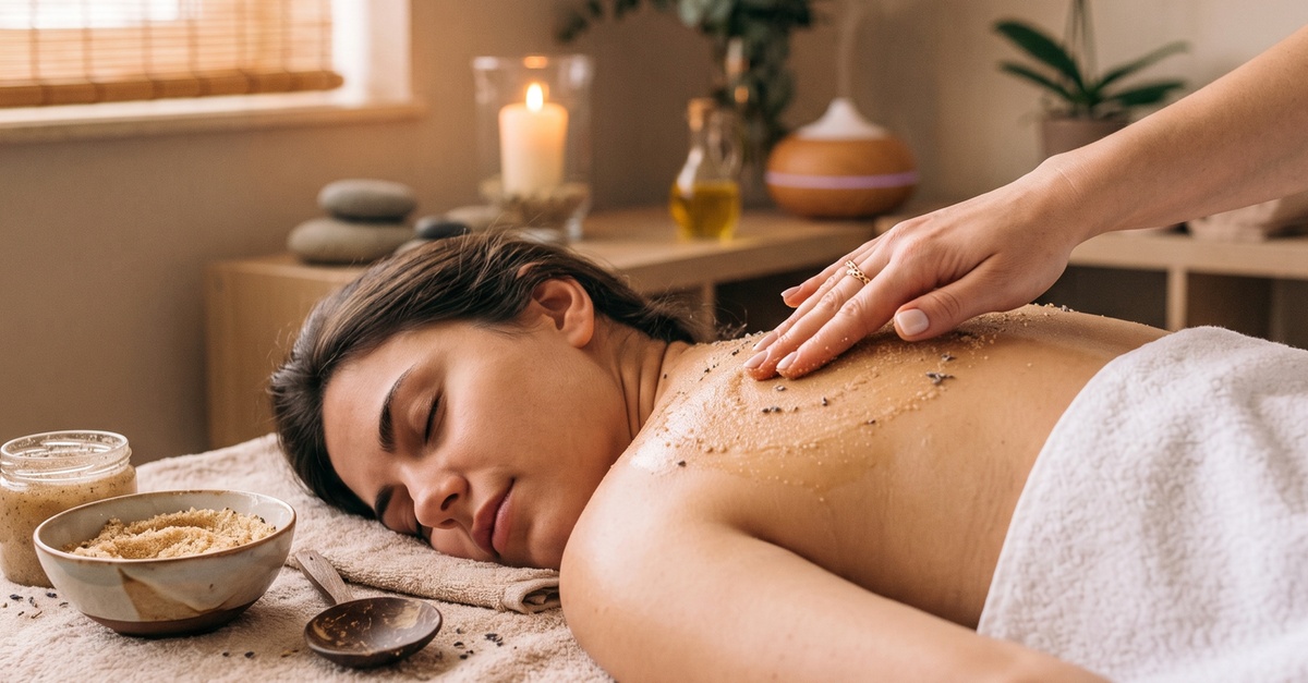 Masaje relajante y exfoliación corporal en Cádiz