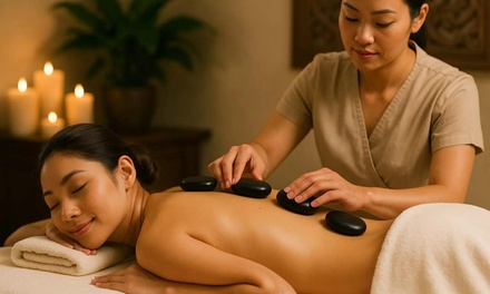 30-Minute Relaxing Stress Relief Massage + Hot Stones & Warm Towels - Tiki Spa