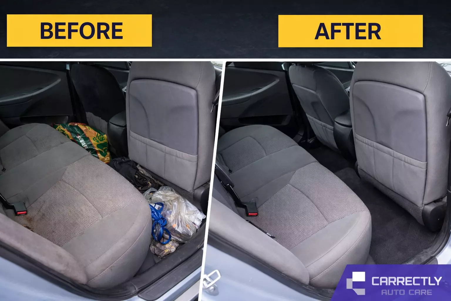 Carrectly's car detailing options Interior Car Detailing Package