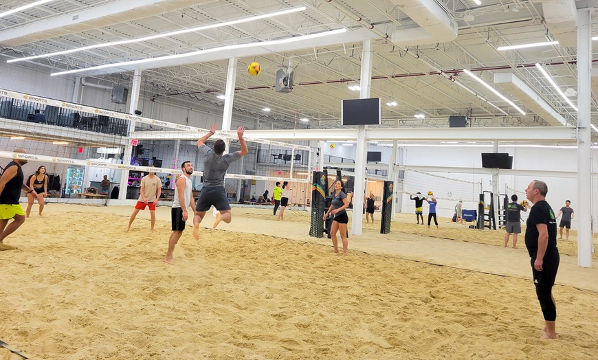 Image 2: Indoor beach volleyball court rental on Sundays

